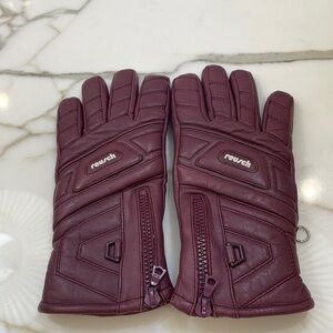 Reusch Leather Gloves—Burgundy/Wine Color—Stunning! Ski or Cold Weather—NWOT-7.5